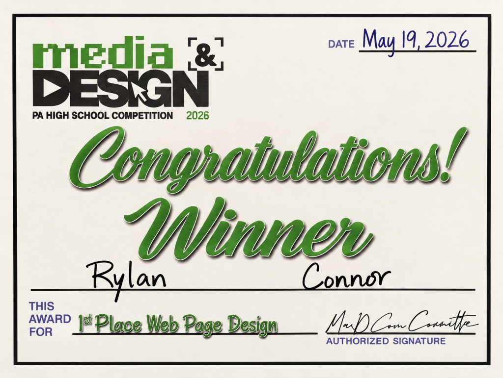 2026 pa media design competition certificate